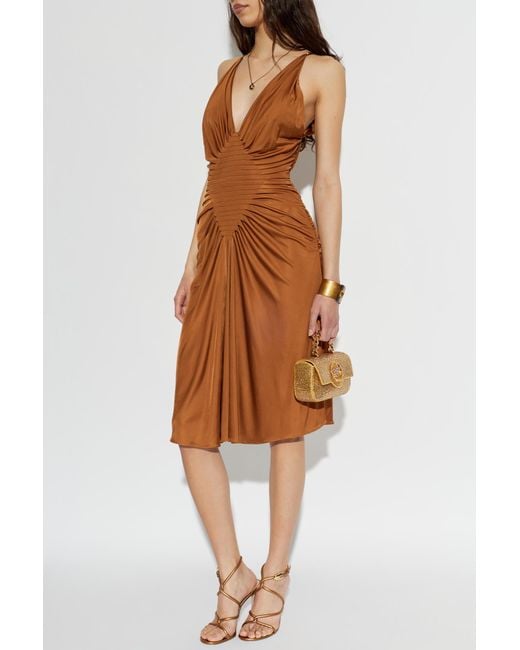 Versace Brown Satin Slip Dress