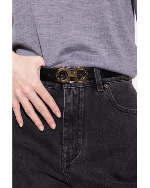 Ferragamo Black Double-Sided Belt