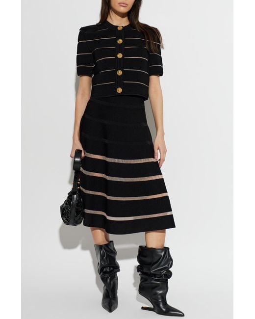 Balmain Black Short-Sleeve Cardigan