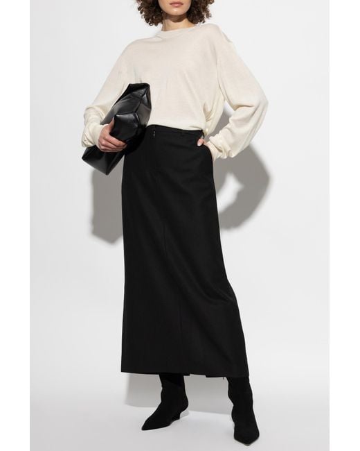 Jil Sander White Sweater With Side Slits