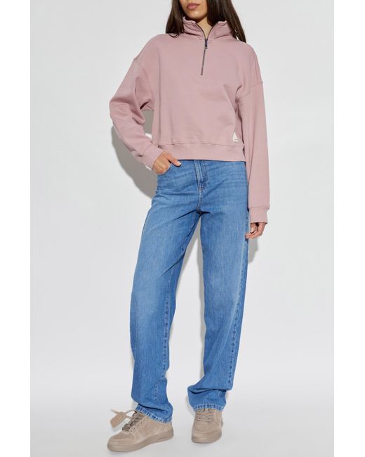 Emporio Armani Pink Sweatshirt With Logo Patch