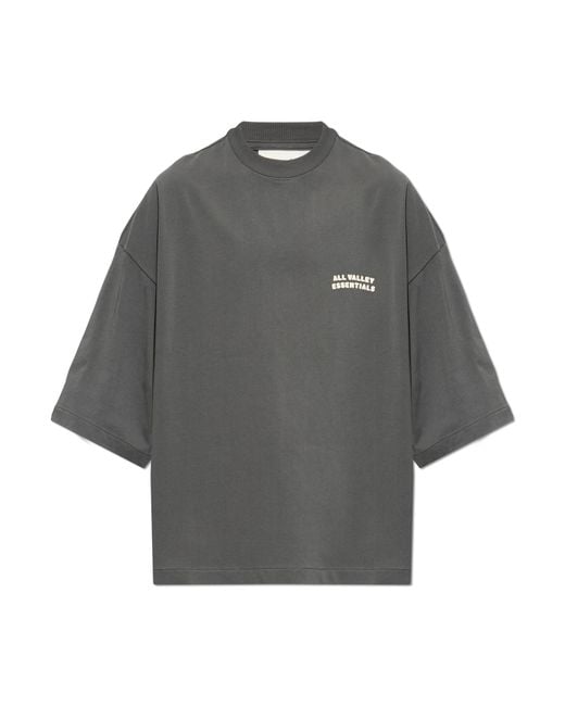 Fear Of God Gray Cotton T-Shirt With Print for men
