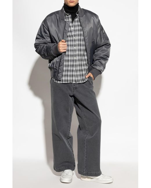 Officine Generale Gray Jeans With Logo for men