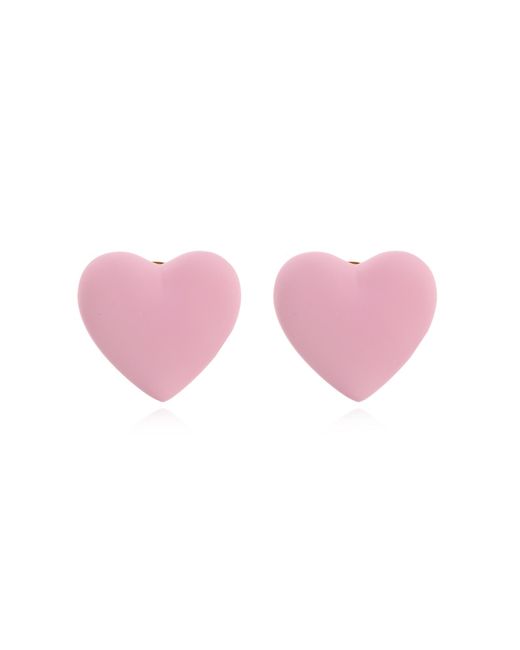 Moschino Pink Heart-Shaped Clip-On Earrings