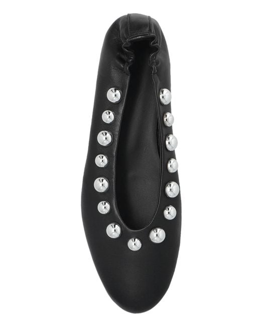IRO Black Leather Ballerinas 'Tutu Studs'