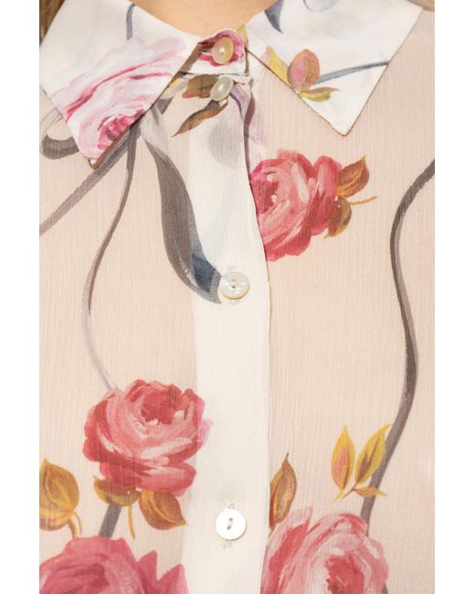 Blumarine Pink Shirt With Floral Pattern
