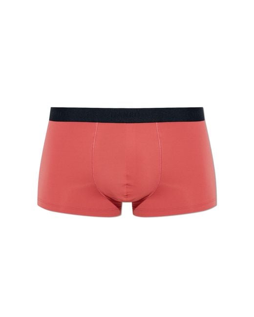 Hanro Red Boxers From The 'Micro Touch' Collection for men