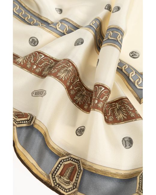 Versace Natural Silk Scarf With "The Ringmaster" Print