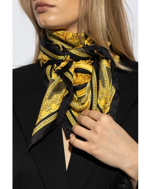 Versace Yellow Silk Scarf