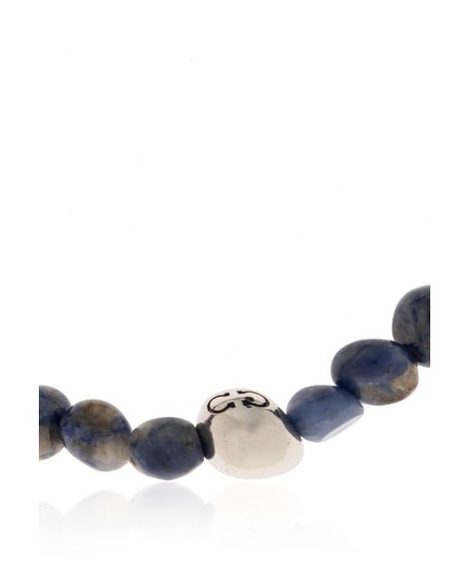 Ferragamo Black Bracelet With Stones for men