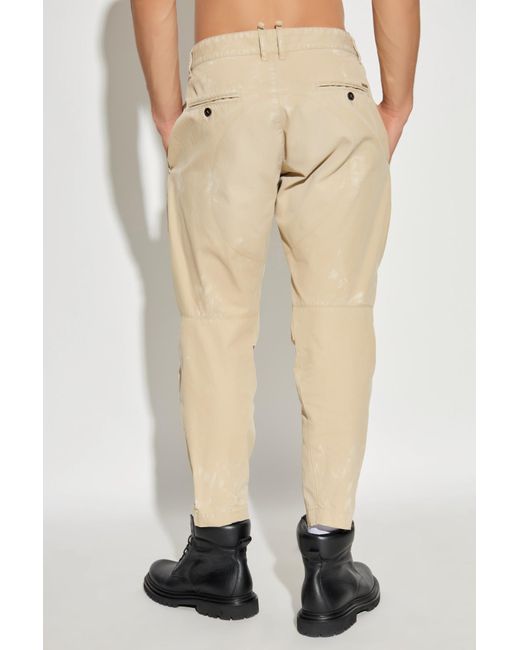 DSquared² Natural Trousers With A Stains Effect for men