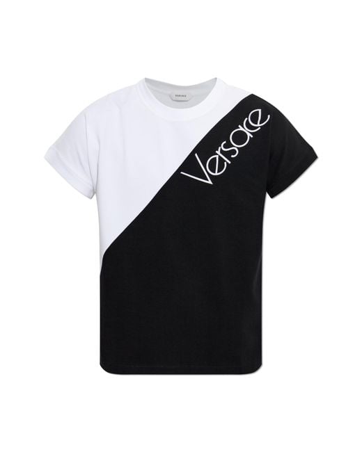 Versace Black T-Shirt With Logo for men