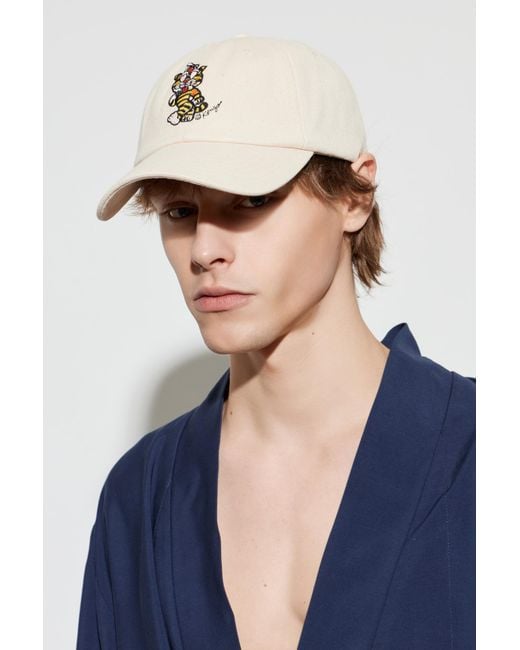 KENZO White Cap With Patch
