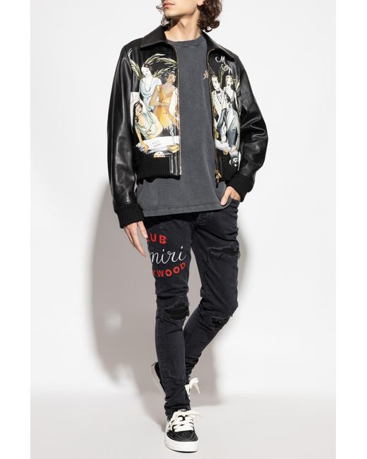Amiri Black Leather Jacket for men