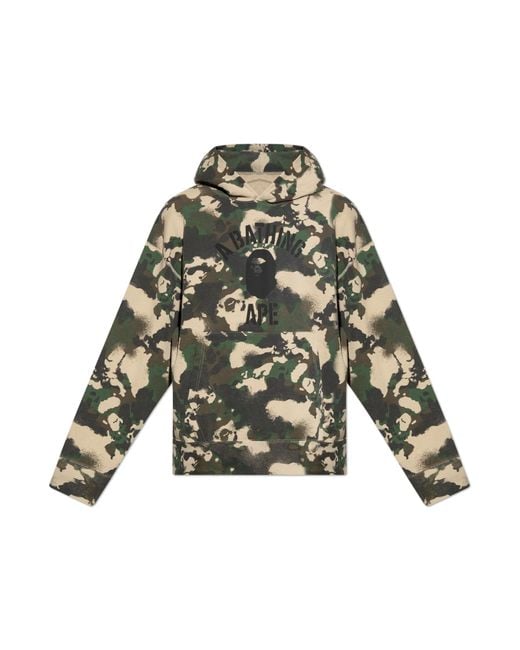 A Bathing Ape Green Sweatshirt With Logo for men