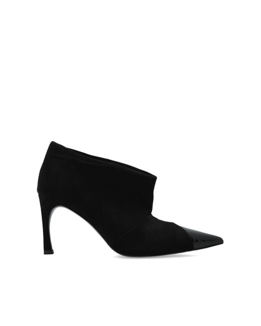 ROTATE BIRGER CHRISTENSEN Black Suede Heeled Ankle Boots