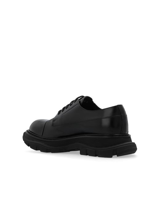 Alexander McQueen Black Leather Shoes, for men