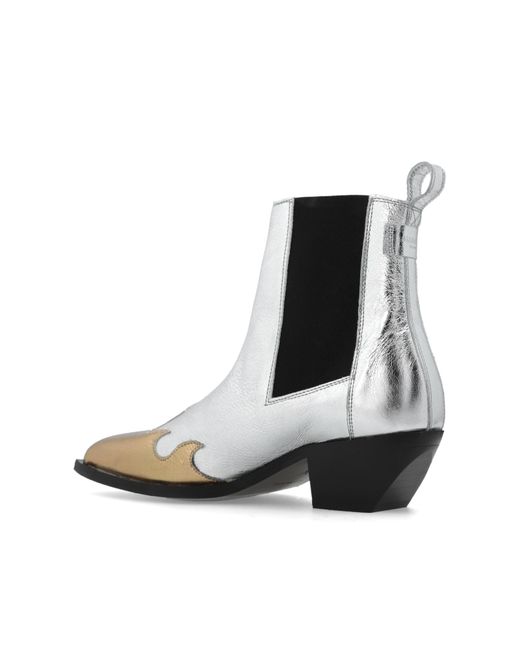 AllSaints White 'dellaware' Heeled Ankle Boots,