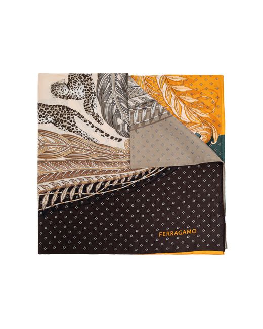 Ferragamo Multicolor Silk Scarf With Print