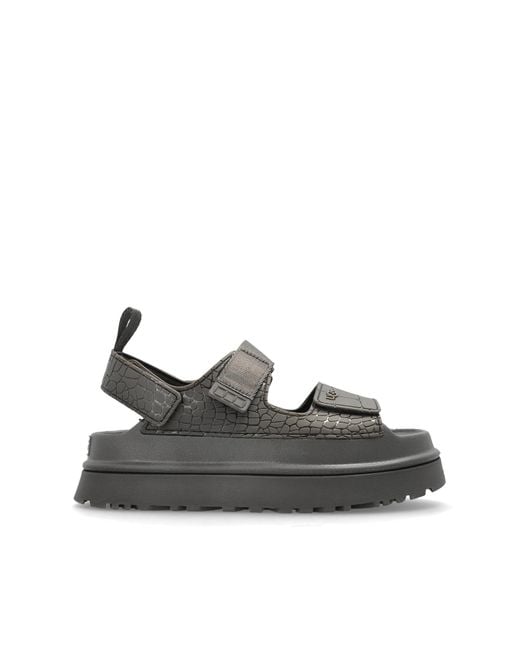 Ugg White 'Goldenglow Embossed' Sandals