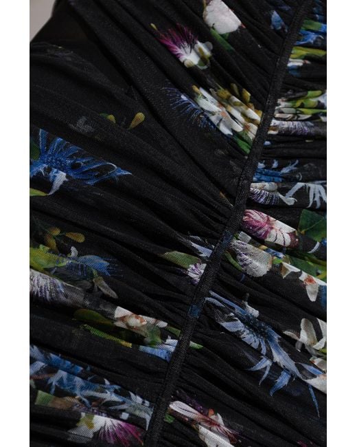 Blumarine Black Floral Motif Dress
