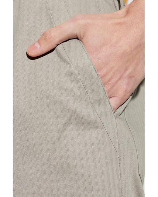 Eleventy Gray Herringbone Pattern Trousers for men