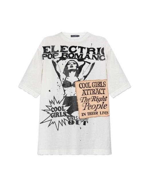 Dolce & Gabbana White Oversize T-Shirt