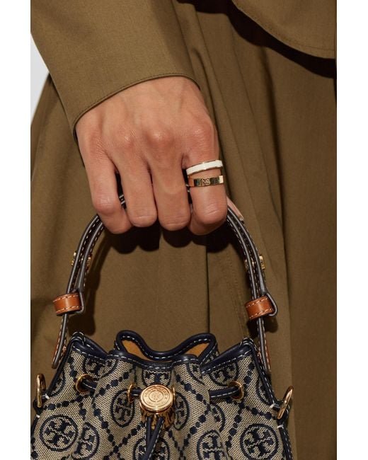 Tory Burch Metallic Ring With Logo