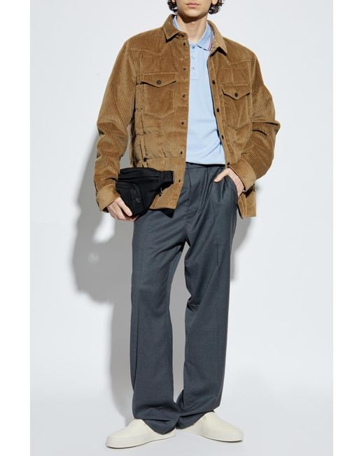 Moncler Blue Wool Trousers for men
