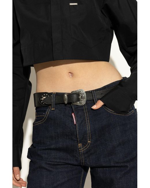 DSquared² Black Leather Belt