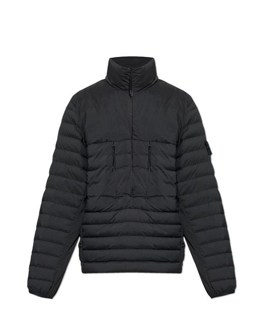 Stone Island Black Down Jacket "Seamless Tunnel" for men