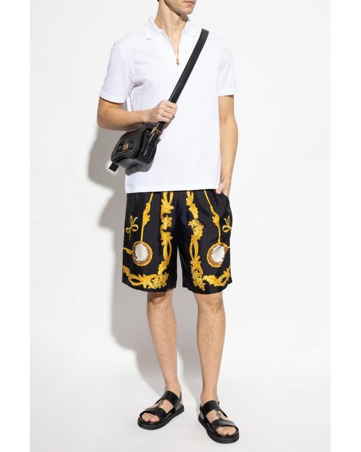 Versace White Cotton Polo for men