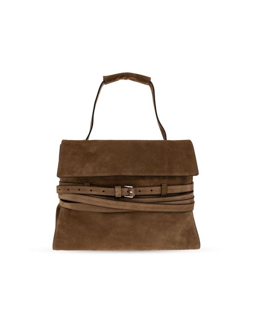 Moschino Brown Suede Handbag