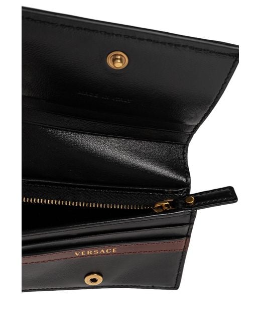 Versace Black Leather Wallet With Medusa Head