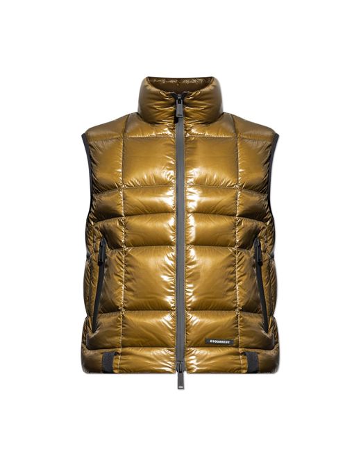 DSquared² Metallic Down Gilet With Stand-Up Collar for men