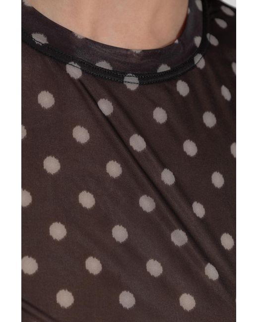 Ganni Black Polka Dot Pattern Top