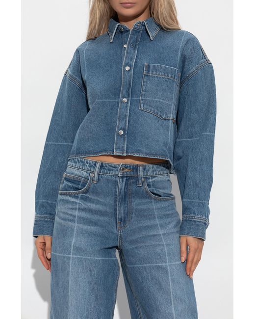 Alexander Wang Blue Denim Jacket With Pocket