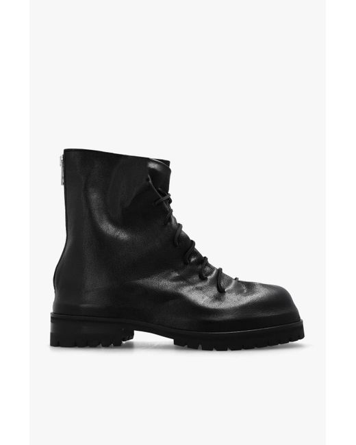 424 Black Leather Ankle Boots for men