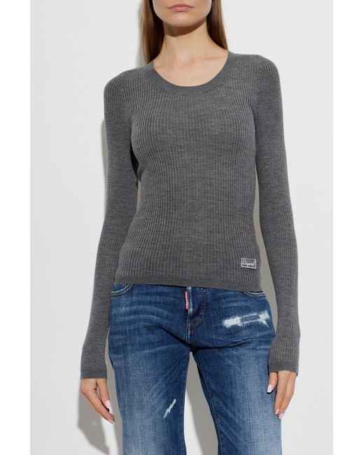 DSquared² Blue Fitted Cut Top