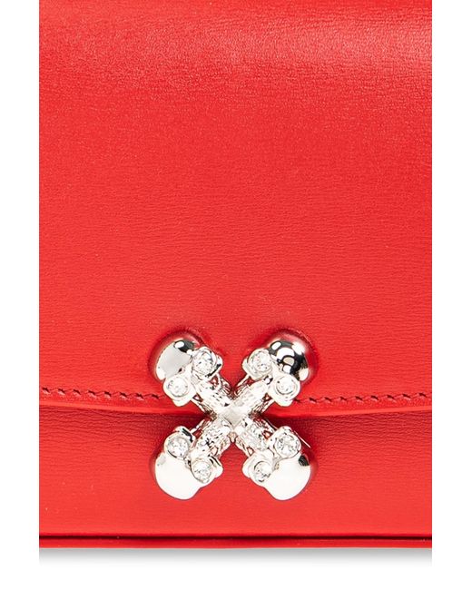 Alexander McQueen Red 'Skull Flower' Clutch