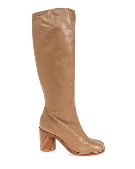 Maison Margiela Brown Heeled Boots With Tabi Cutout