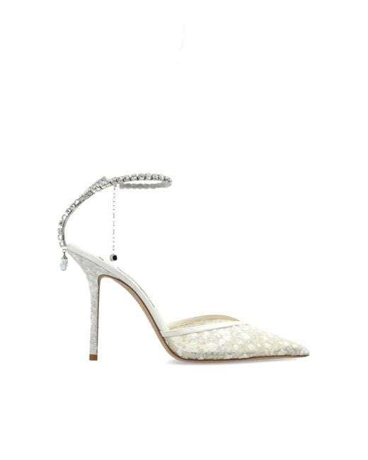 Jimmy Choo White 'Saeda' Heeled Shoes