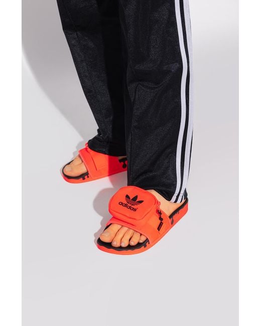 Adidas Originals Red 'pouchylette' Slides