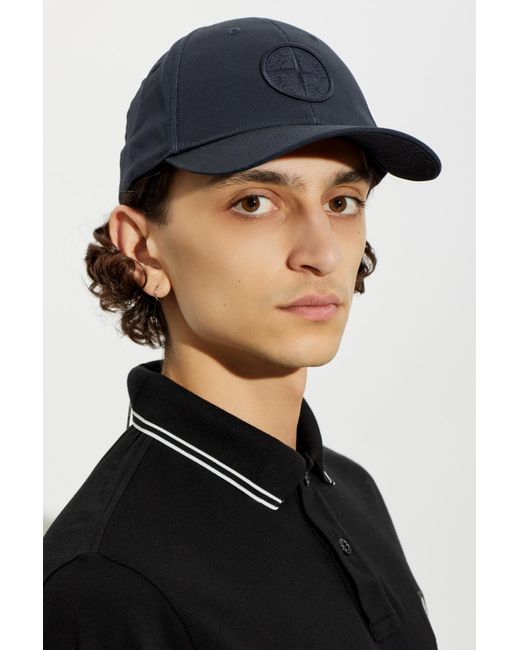 Stone Island Blue Baseball Cap for men