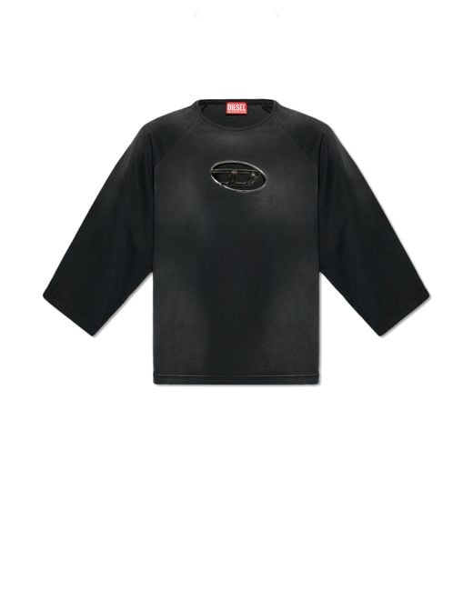 DIESEL Black ‘T-Croxt’ T-Shirt With Logo for men