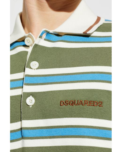 DSquared² Blue Polo With Logo for men