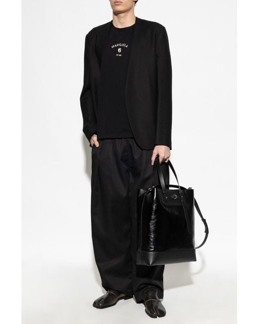 MM6 by Maison Margiela Black T-Shirt With Logo for men