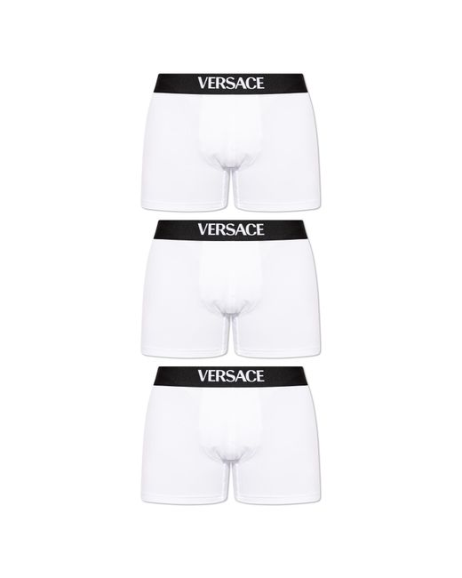 Versace White Three-Pack Of Boxers With Logo for men