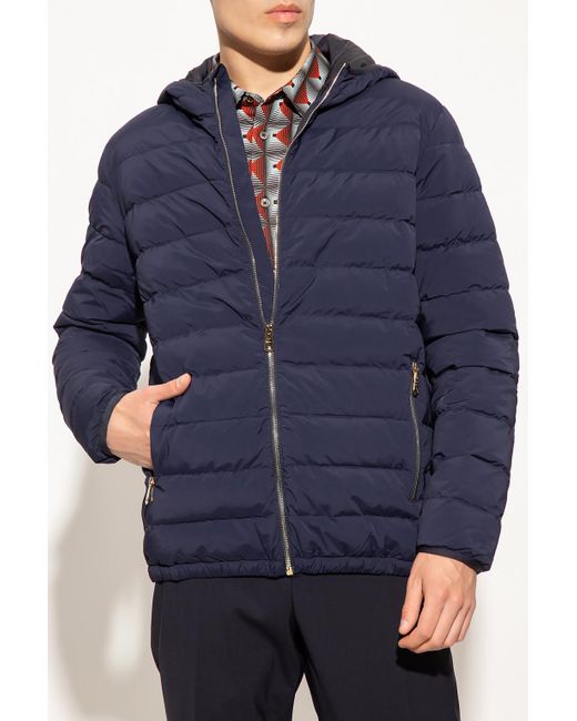 Paul Smith Blue Hooded Down Jacket for men