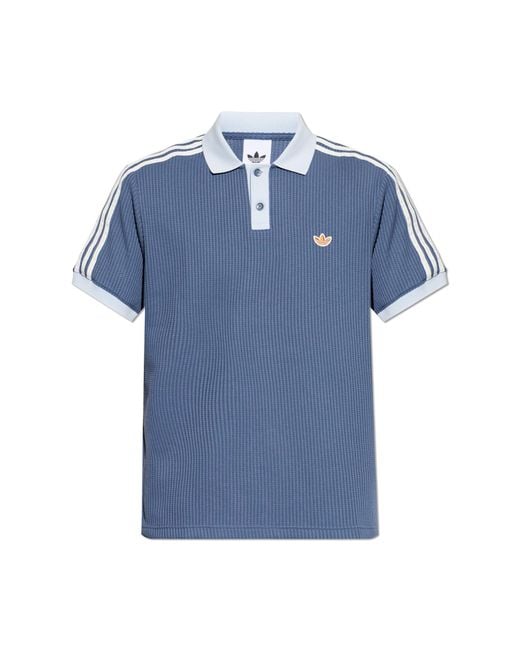 Adidas Originals Blue Polo With Logo for men